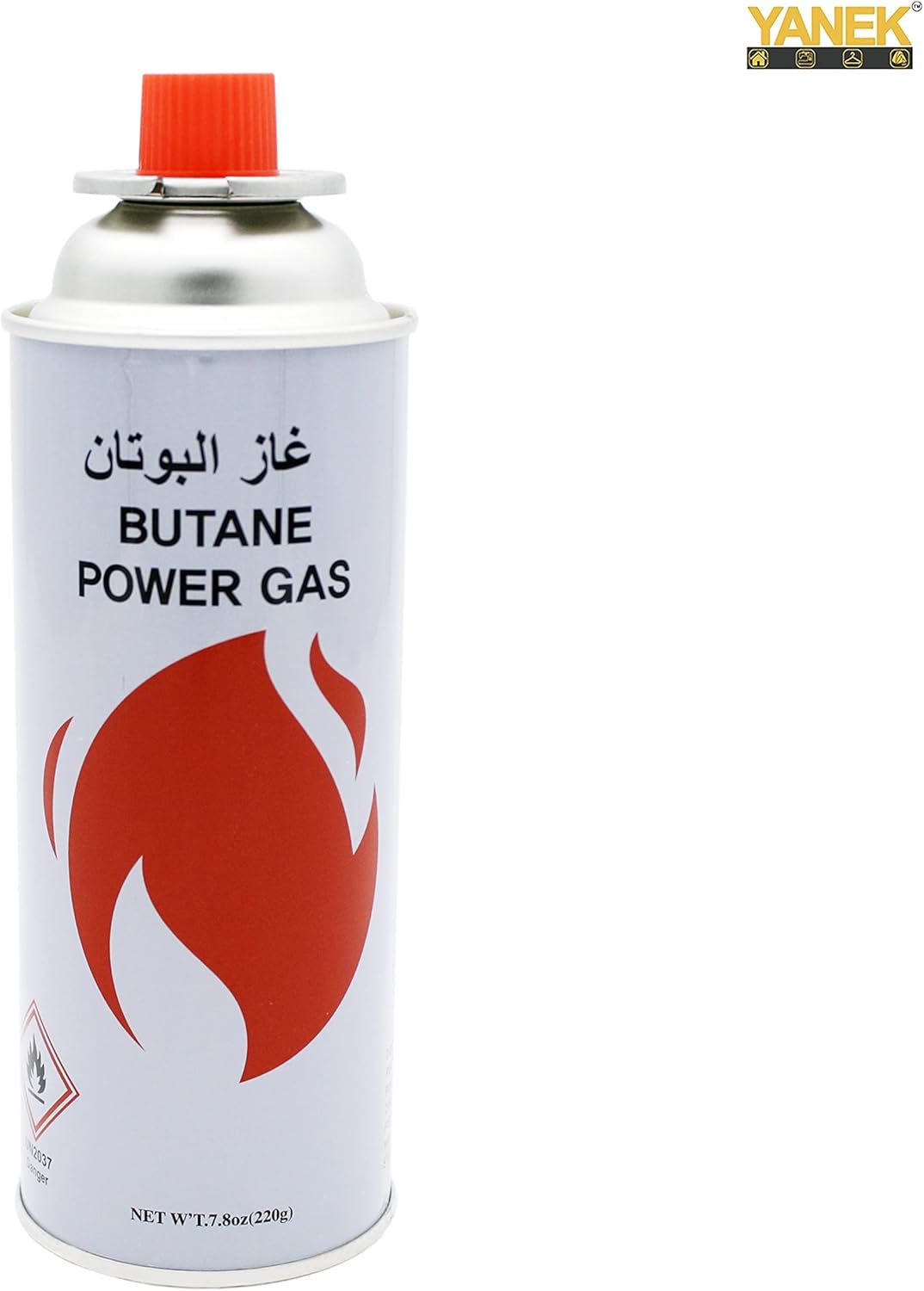YANEK Portable Stove Gas – Butane & Propane Fuel Canister (220g) | For Camping Stoves & BBQ | Wholesale BBQ Grills & Fuel UAE