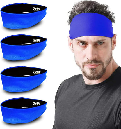 YANEK Headband – Unisex Sweatband with Anti-Odour & Non-Slip Grip | For Workout, Gym & Sports | Pack of 4 | Wholesale Sports Goods UAE.