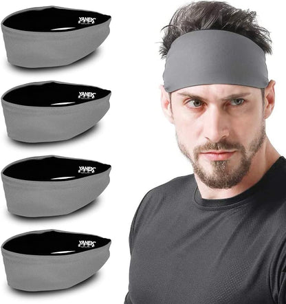YANEK Headband – Unisex Sweatband with Anti-Odour & Non-Slip Grip | For Workout, Gym & Sports | Pack of 4 | Wholesale Sports Goods UAE.
