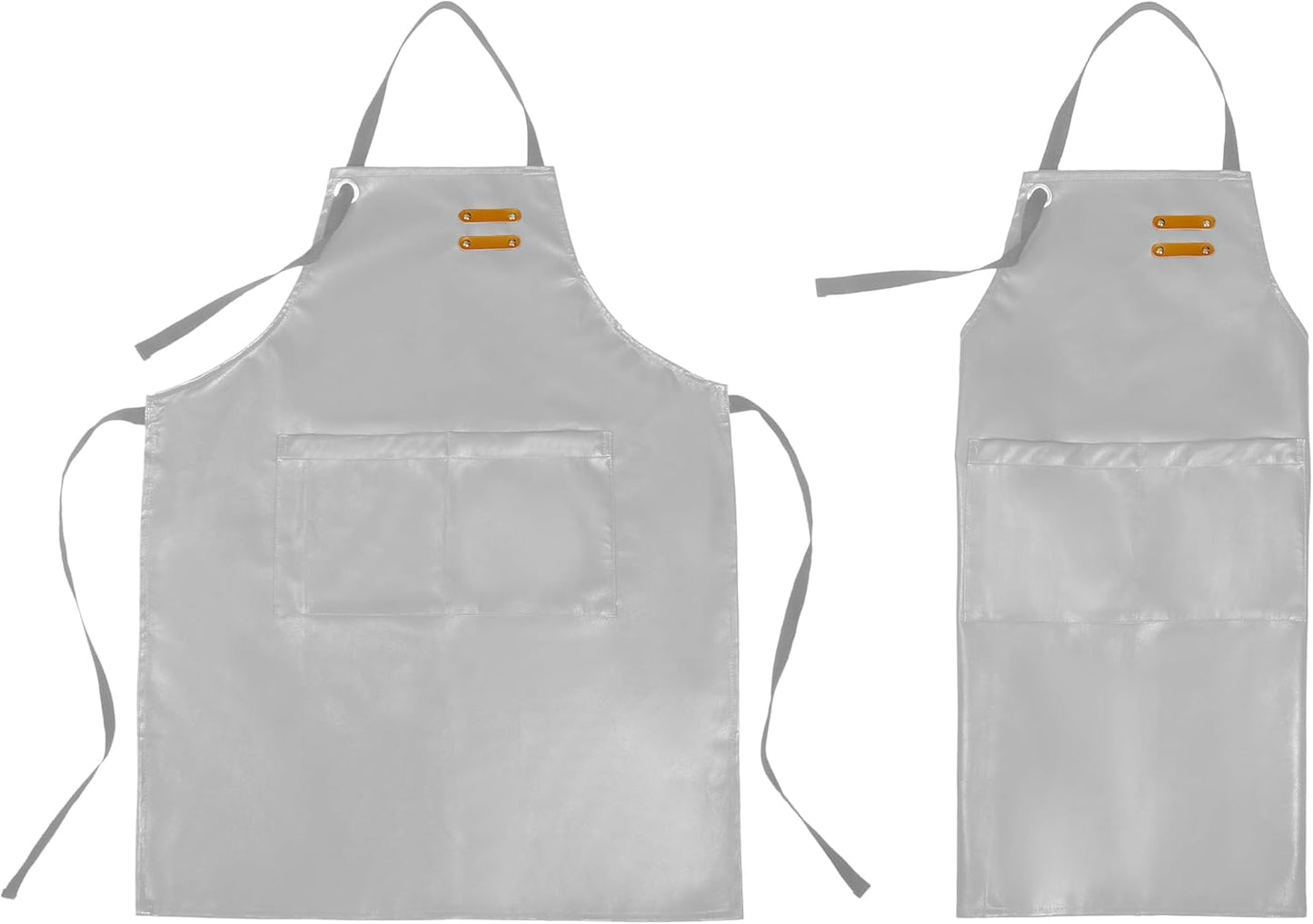 YANEK Unisex Waterproof Leather Chef Apron with Pockets | Leather Apron – Professional Heavy-duty for Home, Kitchen, BBQ, Coffee Shop | 2 Pockets, Adjustable Strap (Green)