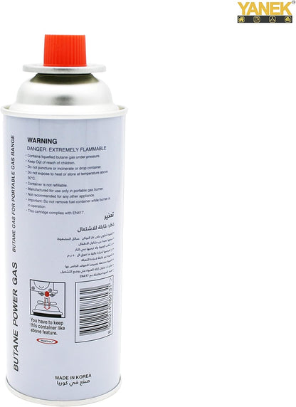 YANEK Portable Stove Gas – Butane & Propane Fuel Canister (220g) | For Camping Stoves & BBQ | Wholesale BBQ Grills & Fuel UAE.