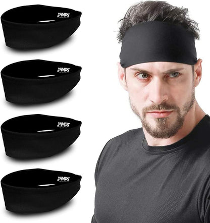 YANEK Headband – Unisex Sweatband with Anti-Odour & Non-Slip Grip | For Workout, Gym & Sports | Pack of 4 | Wholesale Sports Goods UAE.