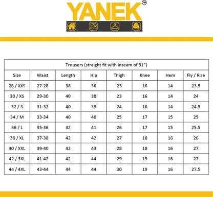 YANEK Chef Trousers | Unisex Regular Fit Chef Pants with Elastic Waistband & Drawstring | Kitchen Uniform for Men & Women | For Kitchen, Bakery, Café, Restaurant