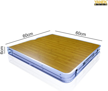 YANEK Folding Camping Table with 4 Foldable Chairs – Portable Wooden Top & Steel Frame Set | BBQ, Camping & Outdoor | Wholesale Outdoor Equipment UAE