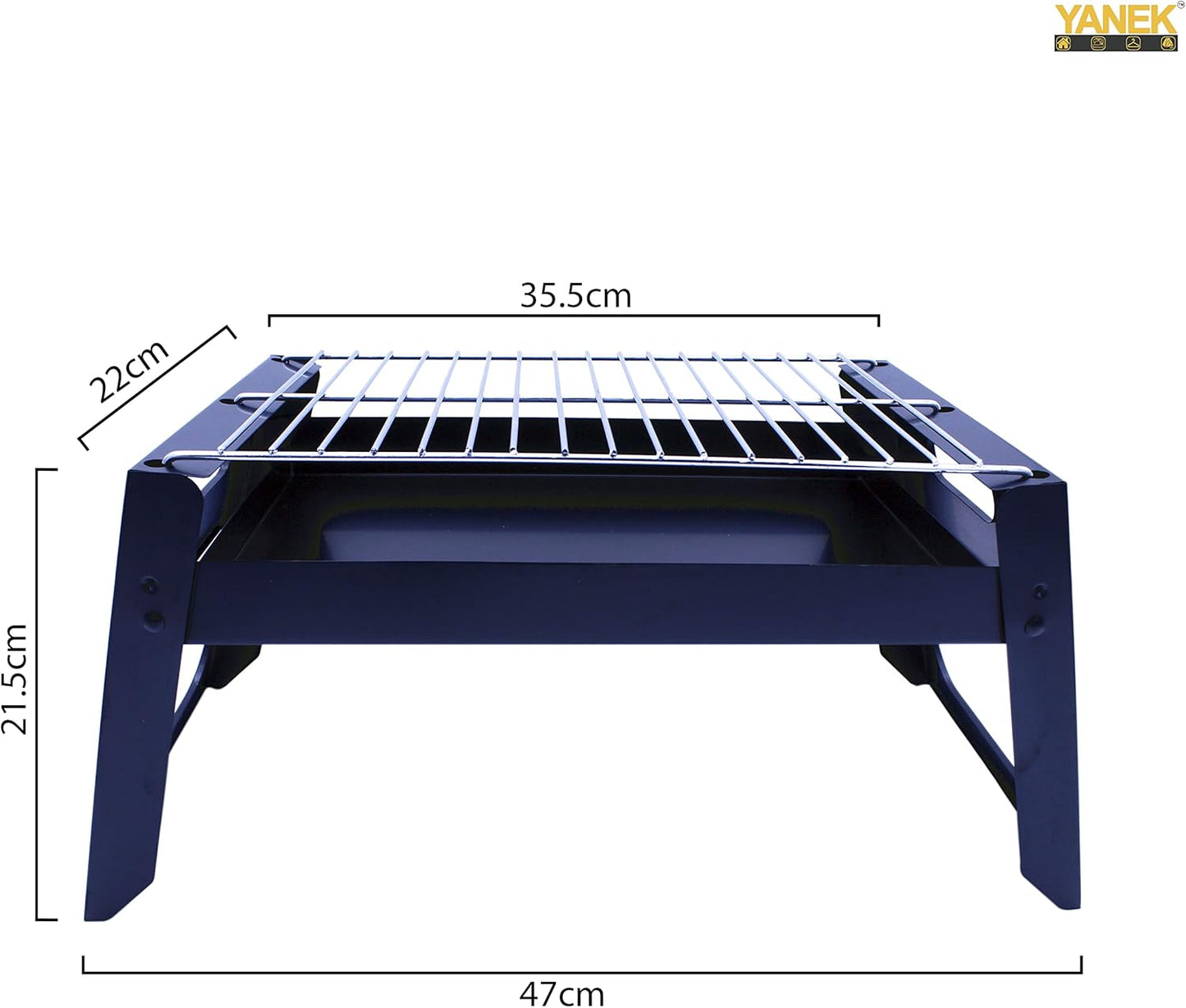 YANEK Portable BBQ Grill – Foldable Stainless Steel Barbecue Pit with Handle | For Camping, Picnic & Outdoor Cooking | Wholesale BBQ Grills UAE.