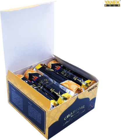 YANEK Magic Coal – 80 Pcs Charcoal Tablets (33mm) | For Shisha, Bakhour, BBQ & Camping | Wholesale BBQ Grills & Fuel UAE.