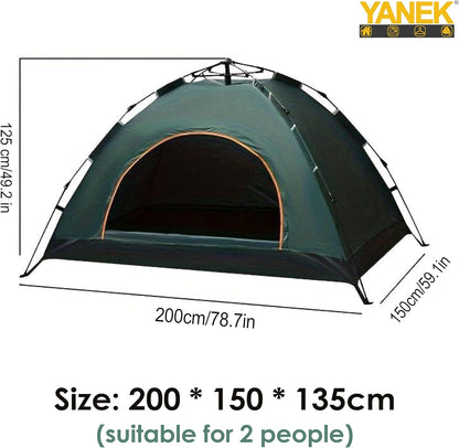 Yanek Waterproof Camping Dome Tent – 2-Person Outdoor Tent with Carry Bag, 1 Door & 1 Window, Compact 2 * 1.5 * 1.1m Lightweight & Portable, Perfect for Family Camping, Hiking & Travel Adventures