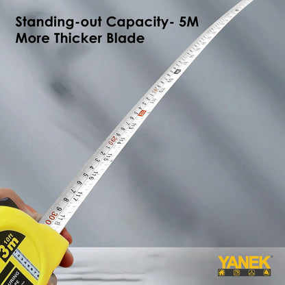 Yanek Steel Tape Measure with Auto Lock - Short Measuring Tape for Precision Measurements, Easy Read Markings, Compact Design & Easy Storage - Ideal for DIY, Construction, & Home Use (3M/10FT)