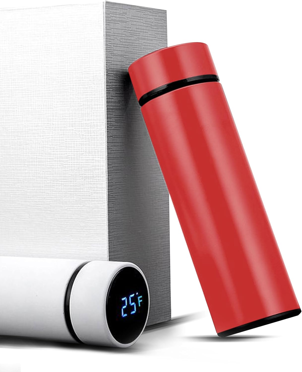 Yanek Smart Water Bottle Stainless Steel – Travel Mug with Smart LCD Touch Screen Temperature Display, Leak-Proof, Hot & Cold Beverage Flask, Ideal for Trave, Gym, Office, & Daily Use (BLACK)