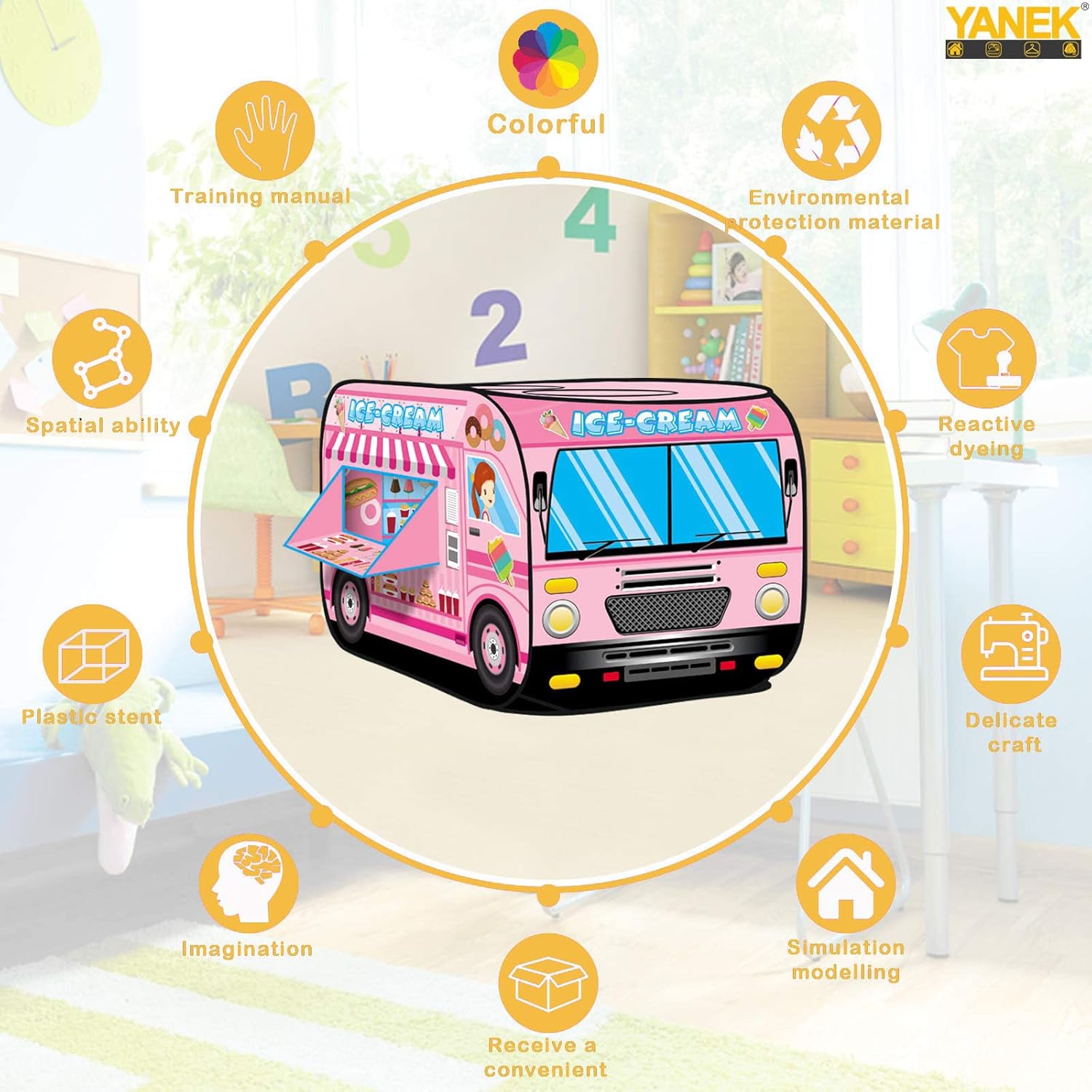 YANEK Kids Play Tent – School Bus | Foldable Indoor & Outdoor Tent with Carry Bag | Wholesale Camping Gear UAE.