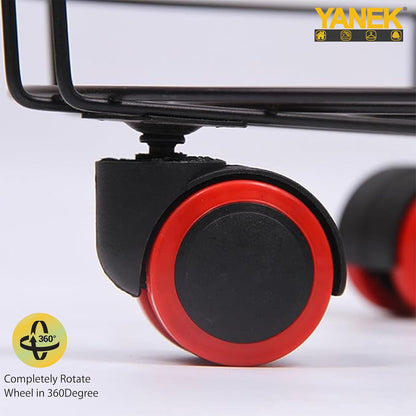 Yanek Rolling Potted Rack Planter for Outdoor Railing – Adjustable Gas Stand with Multi-Tier Design for Balcony, Patio, Deck, and Garden - Durable, Space-Saving Plant Holder for Flowers and Herbs