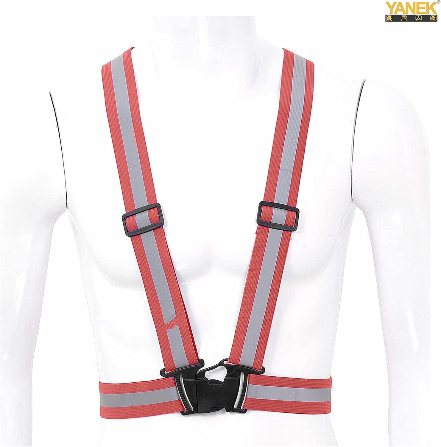 YANEK Reflective Safety Vest Belt – Adjustable High Visibility Strap for Running, Cycling, Walking & Outdoor Safety | Neon Green | Wholesale Sports Goods UAE.
