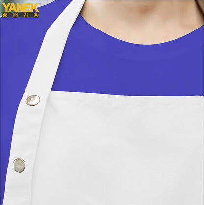 Yanek Adjustable Kitchen Apron for Women and Men – Waterproof Canvas Apron with Pockets, Ideal for Home, Restaurant, and Coffee House