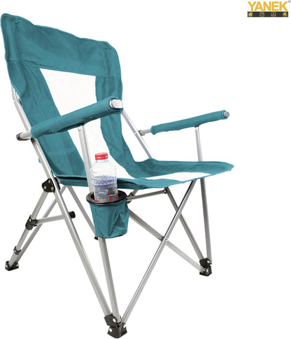 YANEK Foldable Heavy-Duty Camping Chair with Cup Holder – Portable Outdoor Chair with Carry Bag (Burgundy) | BBQ, Fishing & Beach | Wholesale Outdoor Equipment UAE.
