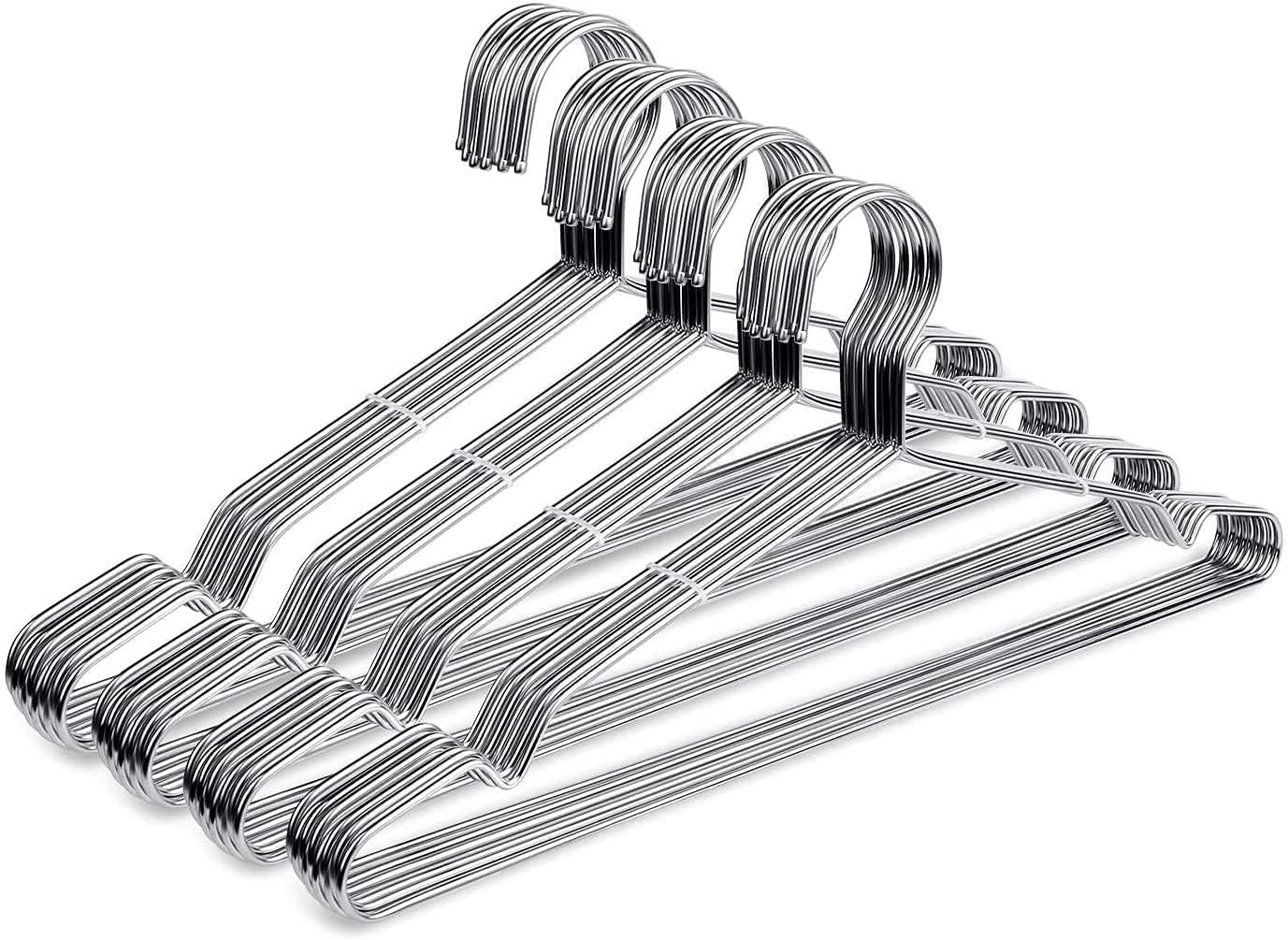 Yanek Premium Steel Hangers | 15 inch Ultra Thin | Stainless Steel | Heavy Duty | Space Saver | Clothes Organiser (10)