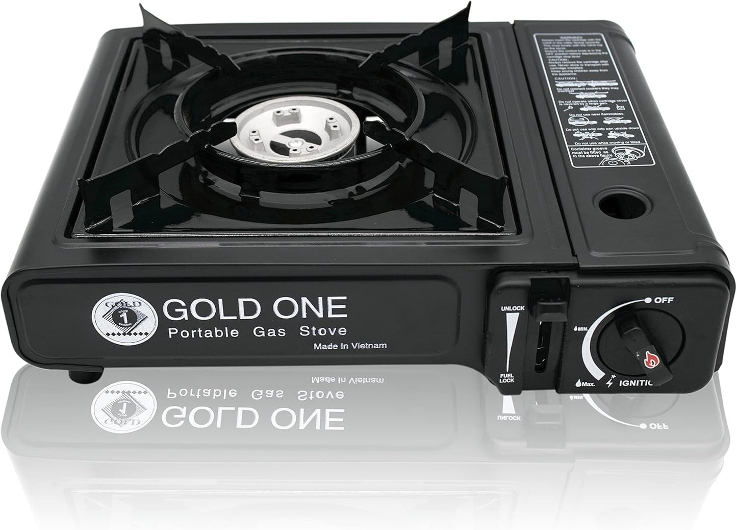 YANEK Portable Gas Stove – Black Butane Stove with Carry Case | Camping, BBQ & Emergency Cooking | Wholesale BBQ Grills & Fuel UAE.