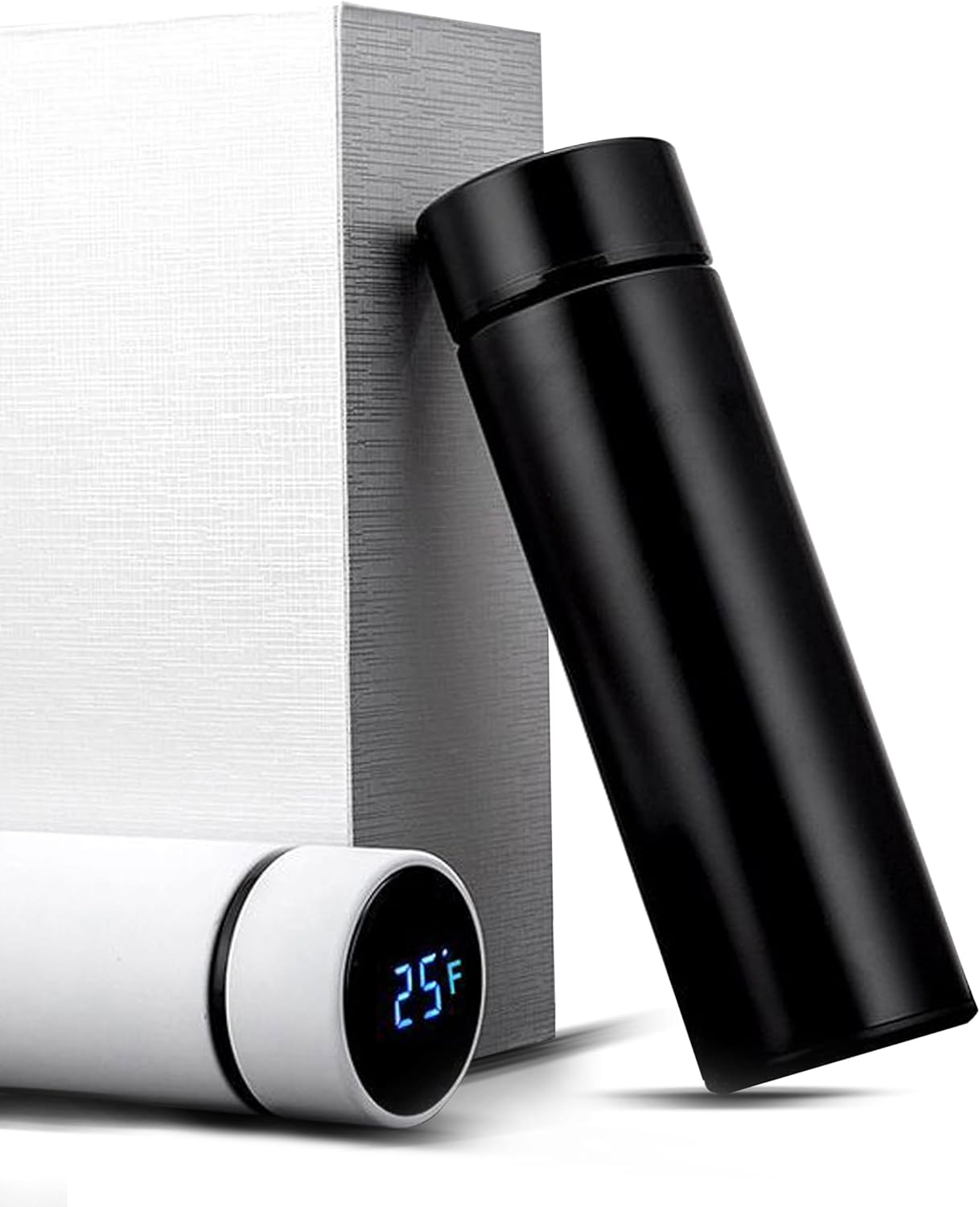 Yanek Smart Water Bottle Stainless Steel – Travel Mug with Smart LCD Touch Screen Temperature Display, Leak-Proof, Hot & Cold Beverage Flask, Ideal for Trave, Gym, Office, & Daily Use (BLACK)