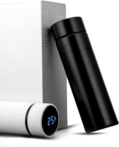Yanek Smart Water Bottle Stainless Steel – Travel Mug with Smart LCD Touch Screen Temperature Display, Leak-Proof, Hot & Cold Beverage Flask, Ideal for Trave, Gym, Office, & Daily Use (BLACK)