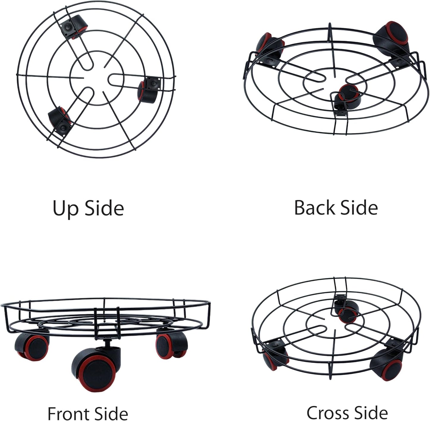 Yanek Rolling Potted Rack Planter for Outdoor Railing – Adjustable Gas Stand with Multi-Tier Design for Balcony, Patio, Deck, and Garden - Durable, Space-Saving Plant Holder for Flowers and Herbs