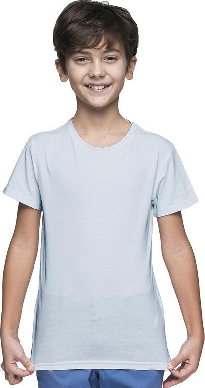 Yanek Cotton Short Sleeve Versatile Round Neck T-shirt for Boys and Girls - Plain, Perfect Comfortable Tee for School, Play, and Casual Wear