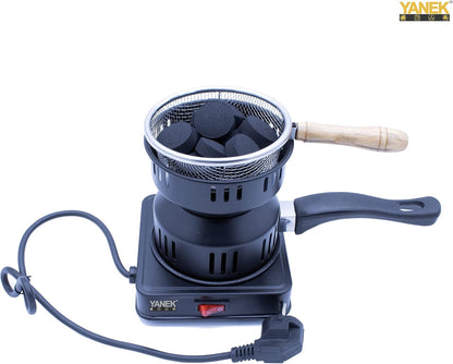 YANEK Charcoal Starter – Electric Coal Burner with Pan & Tong | For Hookah, Shisha, BBQ & Outdoor Cooking | Wholesale BBQ Grills & Fuel UAE.