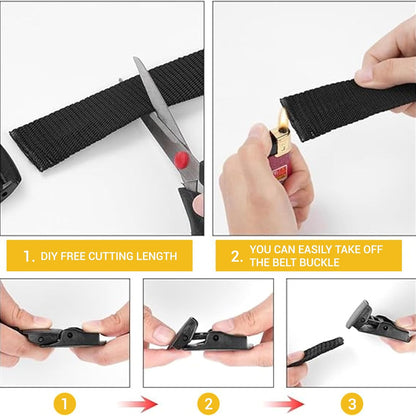 Yanek Men's Adjustable Work Belt Durable Nylon Canvas Metal-Free Buckle Effortless Airport Screening Ideal for Golf Travel Casual Wear Everyday Comfort Versatile Belt Design Easy Fit