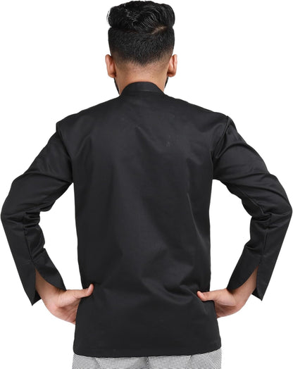 YANEK Men’s Chef Coat with Zipper – Breathable Cotton Blend, Durable Twill Fabric | Easy Care Kitchen Uniform | Wholesale Kitchen Uniforms UAE.