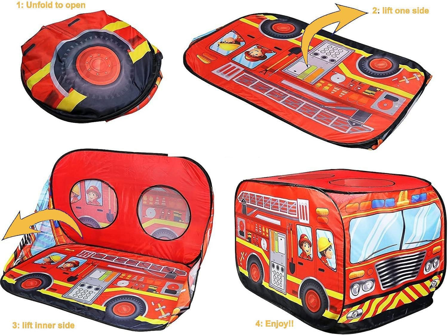 YANEK Kids Play Tent – School Bus | Foldable Indoor & Outdoor Tent with Carry Bag | Wholesale Camping Gear UAE.