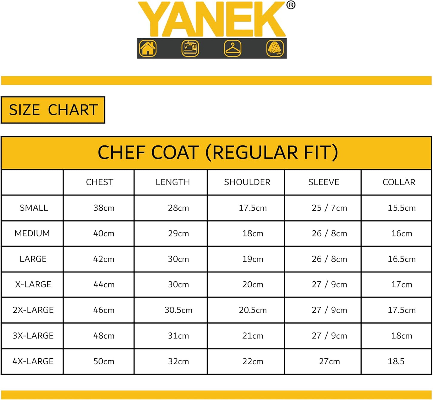 YANEK Men’s Chef Coat with Zipper – Breathable Cotton Blend, Durable Twill Fabric | Easy Care Kitchen Uniform | Wholesale Kitchen Uniforms UAE