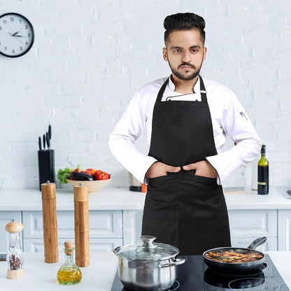 YANEK Kitchen Apron | Unisex Chef Kitchen Adjustable Bib Apron with Pockets | For Home, Restaurant, Cafe