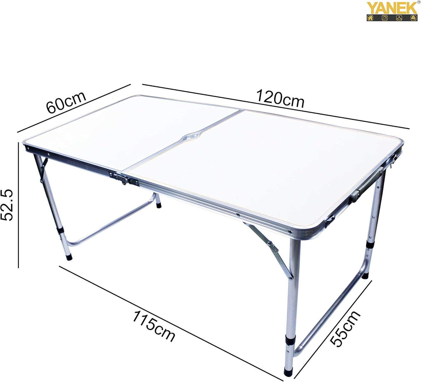 YANEK Folding Camping Table with 4 Foldable Chairs – Portable Wooden Top & Steel Frame Set | BBQ, Camping & Outdoor | Wholesale Outdoor Equipment UAE.