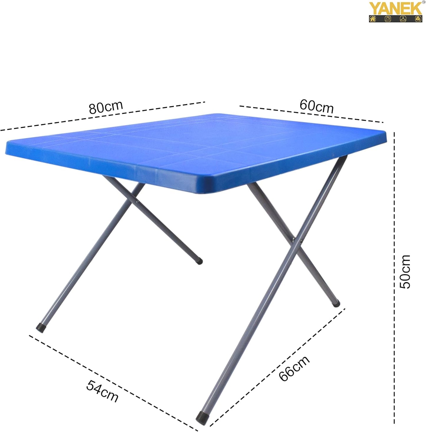 YANEK Foldable Camping Table – Portable Plastic Top with Steel Frame (80x60 cm) | BBQ, Camping & Outdoor | Wholesale Camping Gear UAE.