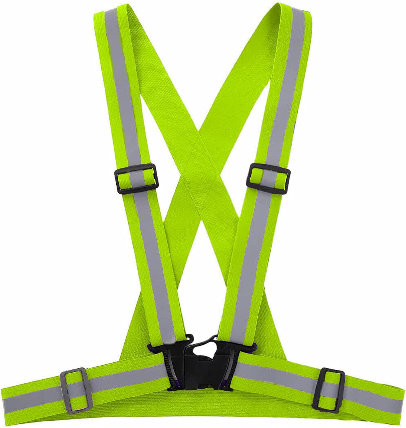 YANEK Reflective Safety Vest Belt – Adjustable High Visibility Strap for Running, Cycling, Walking & Outdoor Safety | Neon Green | Wholesale Sports Goods UAE.