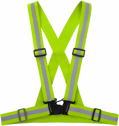 YANEK Reflective Safety Vest Belt – Adjustable High Visibility Strap for Running, Cycling, Walking & Outdoor Safety | Neon Green | Wholesale Sports Goods UAE.