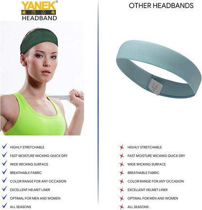 YANEK Headband – Unisex Sweatband with Anti-Odour & Non-Slip Grip | For Workout, Gym & Sports | Pack of 4 | Wholesale Sports Goods UAE