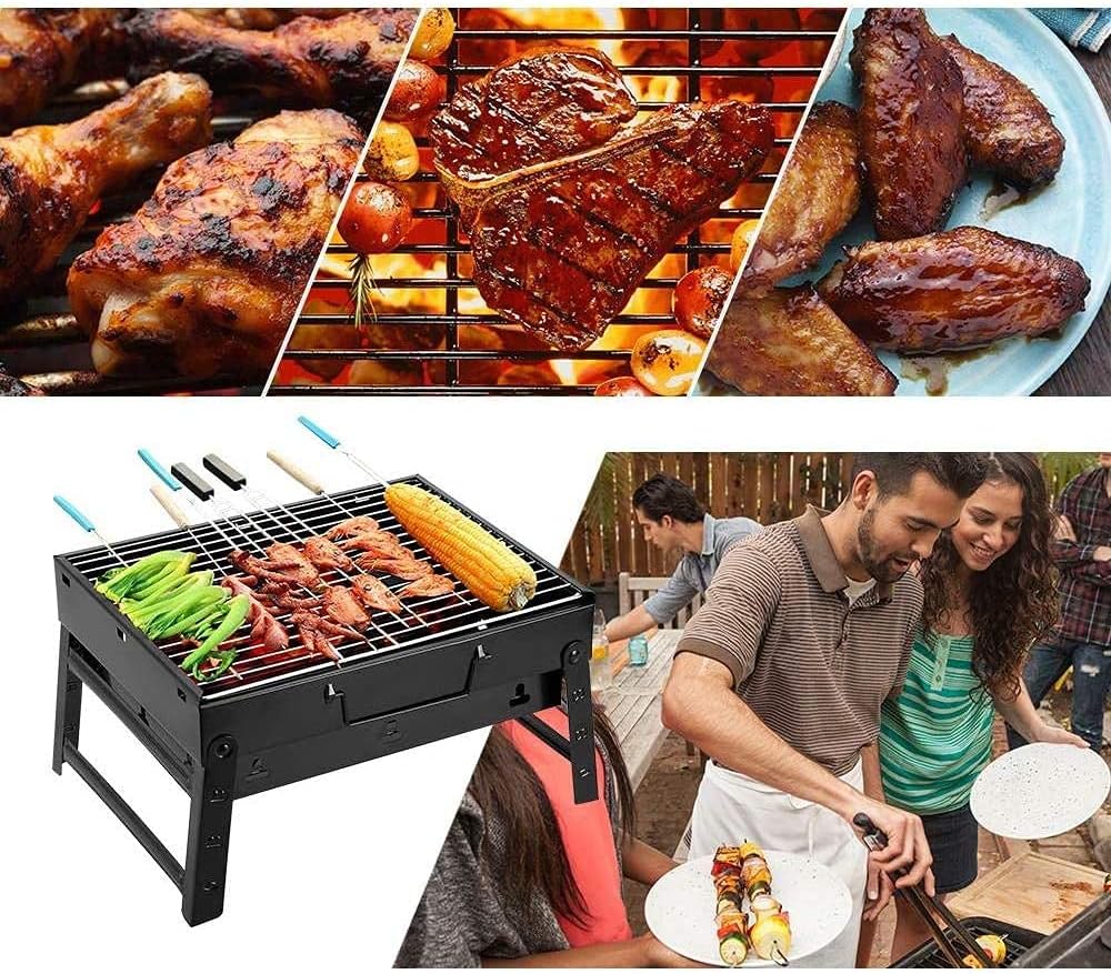 YANEK Portable BBQ Grill with Foldable Stand – Heavy-Duty Stainless Steel | Compact Outdoor Grill for Camping, Hiking, Tailgating & BBQ | Wholesale BBQ Grills UAE.