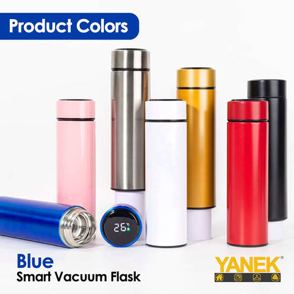 Yanek Smart Water Bottle Stainless Steel – Travel Mug with Smart LCD Touch Screen Temperature Display, Leak-Proof, Hot & Cold Beverage Flask, Ideal for Trave, Gym, Office, & Daily Use (BLACK)