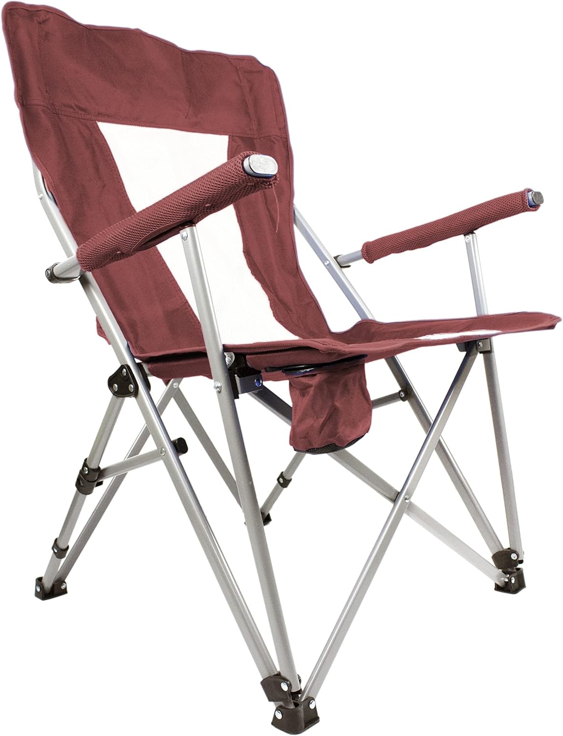 YANEK Foldable Heavy-Duty Camping Chair with Cup Holder – Portable Outdoor Chair with Carry Bag (Burgundy) | BBQ, Fishing & Beach | Wholesale Outdoor Equipment UAE.