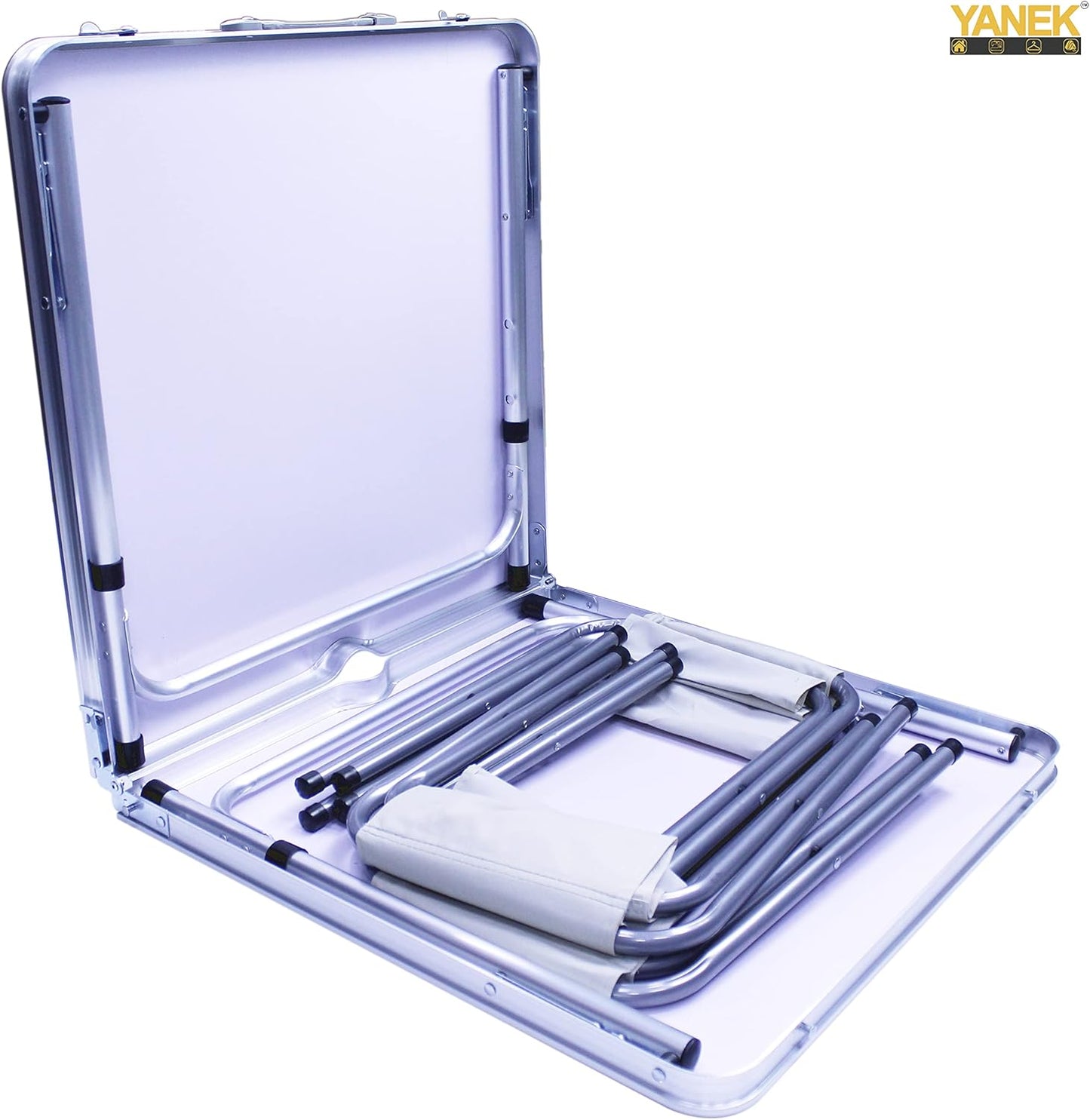 YANEK Folding Camping Table with 4 Foldable Chairs – Portable Wooden Top & Steel Frame Set | BBQ, Camping & Outdoor | Wholesale Outdoor Equipment UAE.