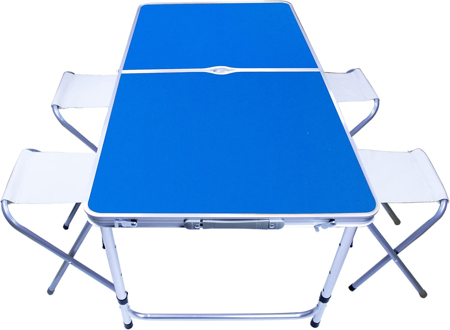 YANEK Folding Camping Table with 4 Foldable Chairs – Portable Wooden Top & Steel Frame Set | BBQ, Camping & Outdoor | Wholesale Outdoor Equipment UAE.