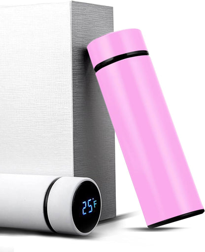 Yanek Smart Water Bottle Stainless Steel – Travel Mug with Smart LCD Touch Screen Temperature Display, Leak-Proof, Hot & Cold Beverage Flask, Ideal for Trave, Gym, Office, & Daily Use (BLACK)