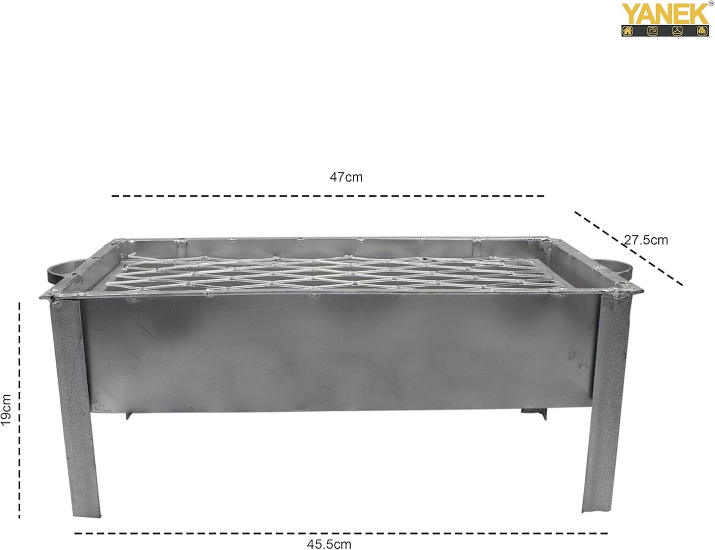YANEK BBQ Grill – Galva Silver Portable Stainless Steel Grill | For Camping, Picnic, BBQ & Outdoor Cooking | Wholesale BBQ Grills UAE.
