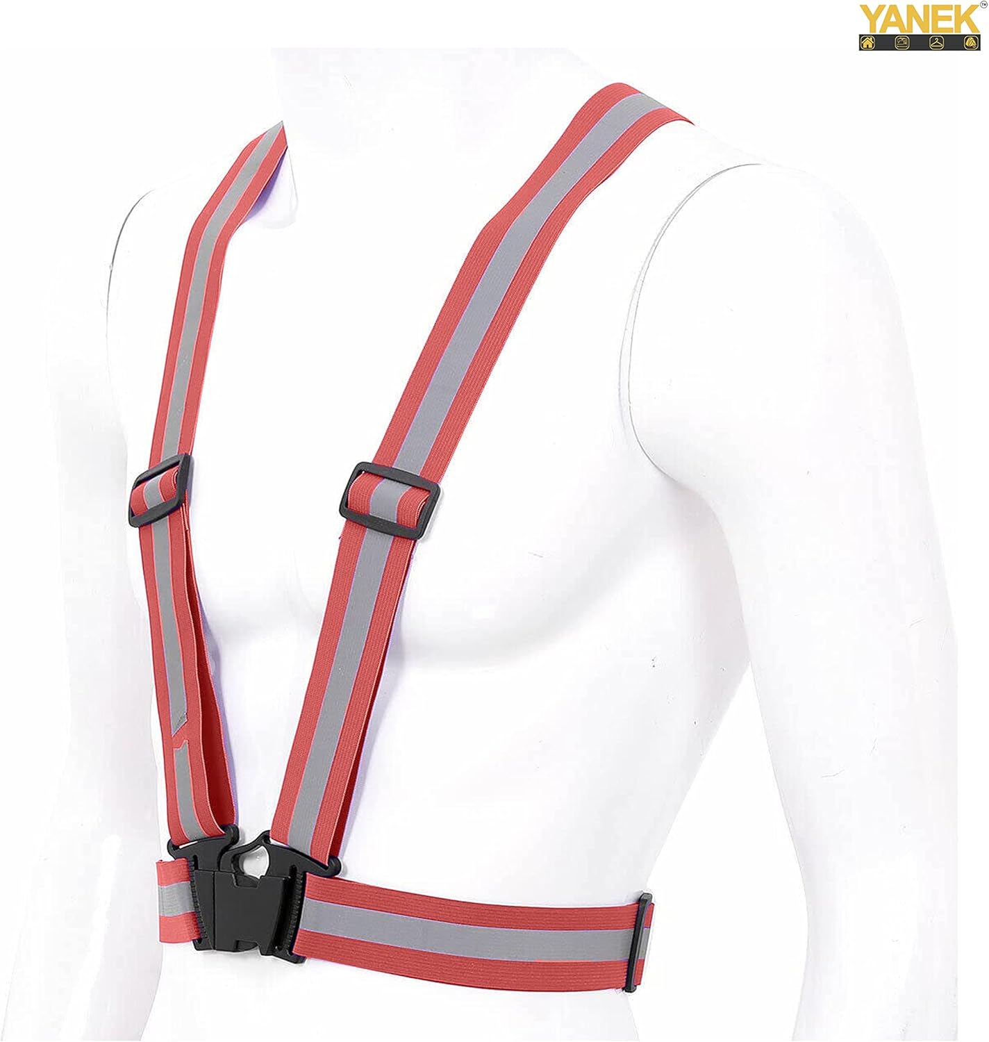 YANEK Reflective Safety Vest Belt – Adjustable High Visibility Strap for Running, Cycling, Walking & Outdoor Safety | Neon Green | Wholesale Sports Goods UAE.