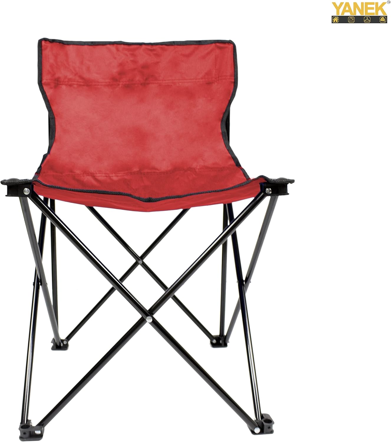 YANEK Foldable Camping Chair – Portable, Ultra-Light with Carry Bag (Red) | BBQ, Beach & Outdoor | Wholesale Camping Gear UAE.