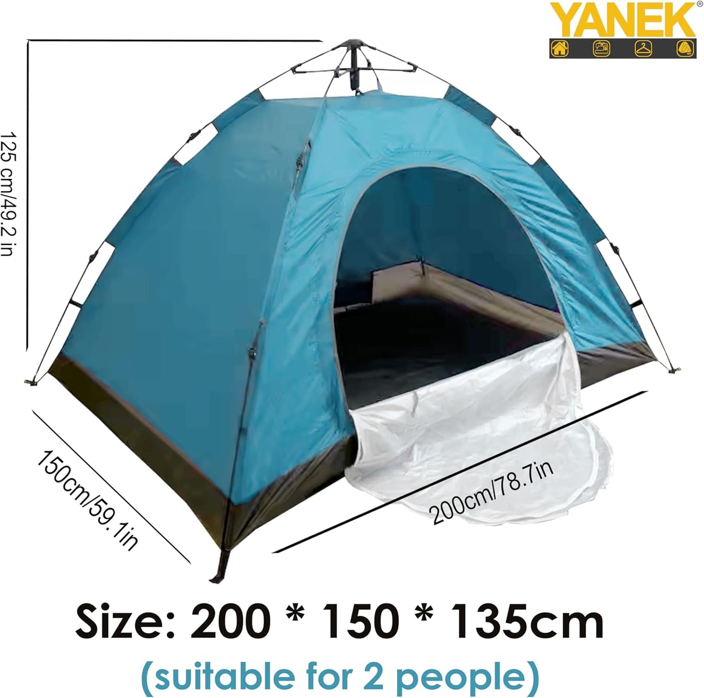 Yanek Waterproof Camping Dome Tent – 2-Person Outdoor Tent with Carry Bag, 1 Door & 1 Window, Compact 2 * 1.5 * 1.1m Lightweight & Portable, Perfect for Family Camping, Hiking & Travel Adventures