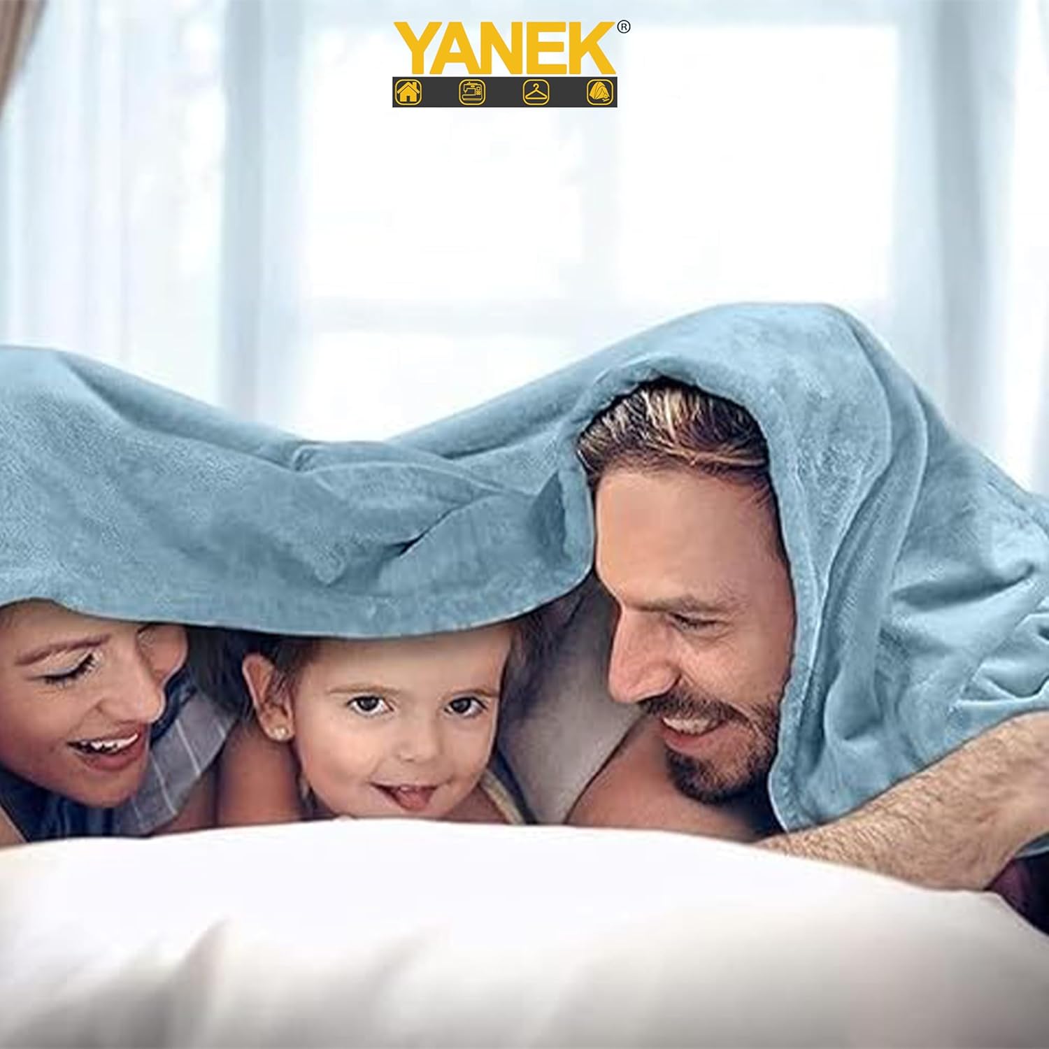 Yanek Polyester Micromink Summer Ac/Mild Winter/Heavy Winter Sherpa Blanket Super Soft Flannel Solid/Plain (200 x 220, Mix Color).