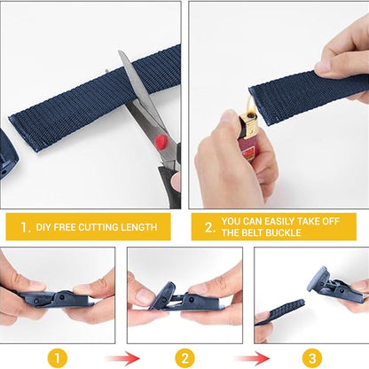Yanek Men's Adjustable Work Belt Durable Nylon Canvas Metal-Free Buckle Effortless Airport Screening Ideal for Golf Travel Casual Wear Everyday Comfort Versatile Belt Design Easy Fit