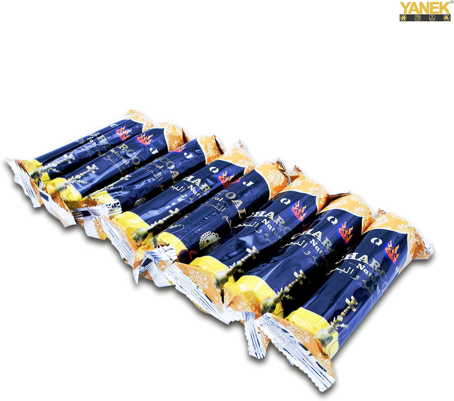 YANEK Magic Coal – 80 Pcs Charcoal Tablets (33mm) | For Shisha, Bakhour, BBQ & Camping | Wholesale BBQ Grills & Fuel UAE.