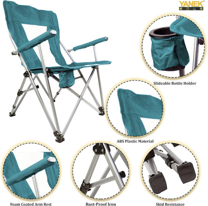 YANEK Foldable Heavy-Duty Camping Chair with Cup Holder – Portable Outdoor Chair with Carry Bag (Burgundy) | BBQ, Fishing & Beach | Wholesale Outdoor Equipment UAE.