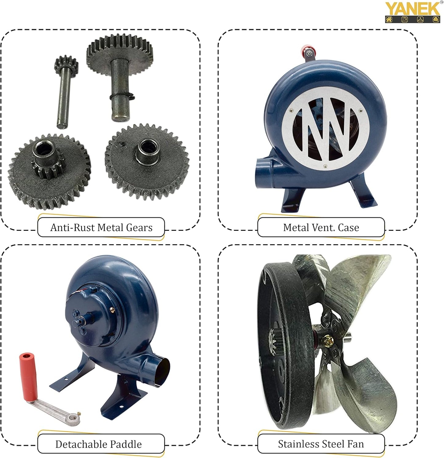 YANEK BBQ Fan – Metal Air Blower Manual Fire Starter | Best BBQ Tool for Kitchen, Camping, Hotels & Outdoor Cooking | Wholesale BBQ Grills UAE.